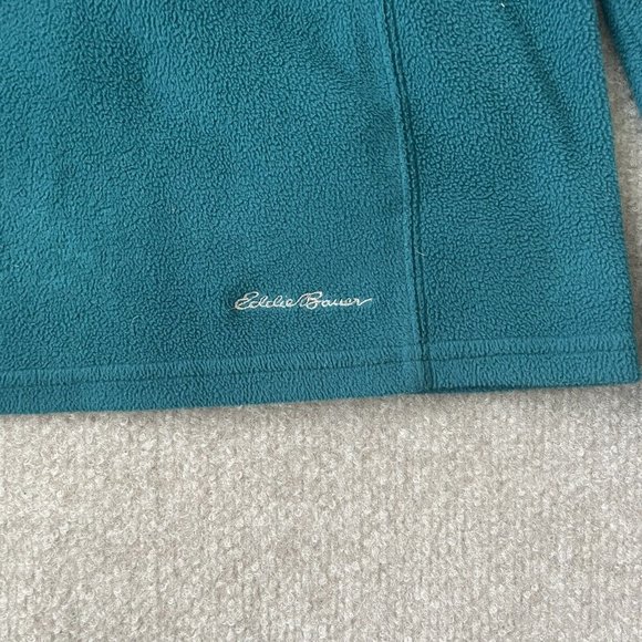 Eddie Bauer Jacket Womens XS Teal Green Fleece Quarter Zip Pullover Lightweight - Picture 5 of 8